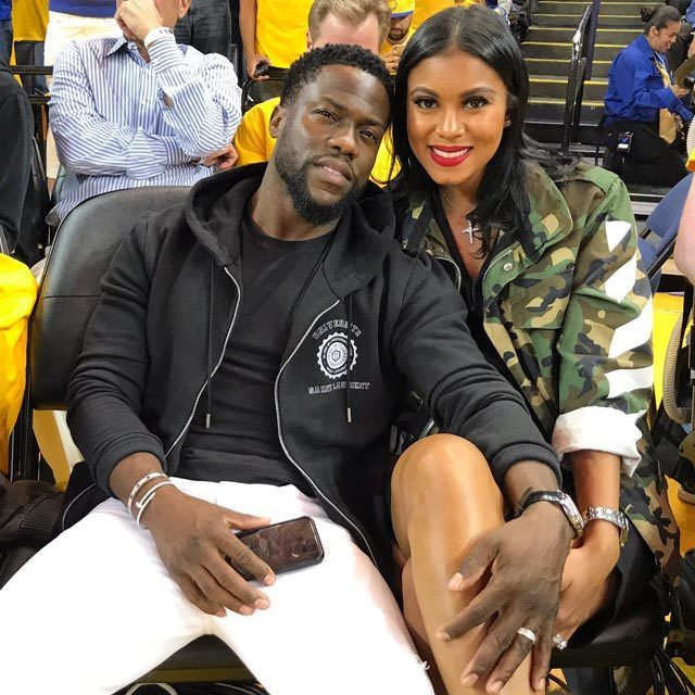 NBA Finals 2017 Golden State Warriors vs Cleveland Cavaliers ❤️ @KevinHart4real & @enikonhart courtside for Game 1 of the #NBAFinals