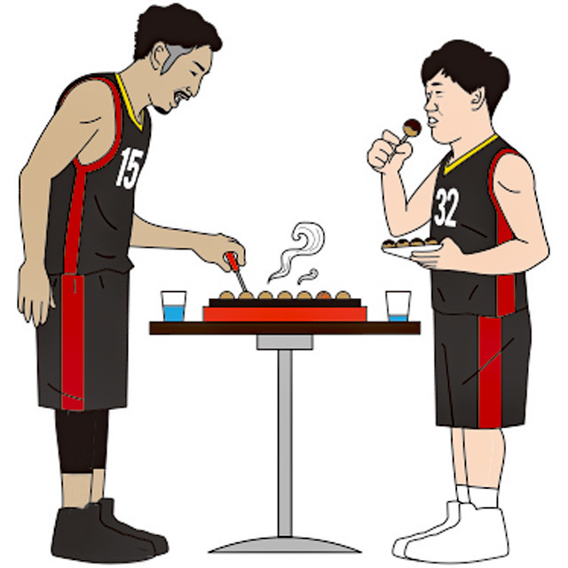 いつも大阪エヴェッサへの応援ありがとうございます。8月05日(日)におおきにアリーナ舞洲で行われました「みんな集まれ!選手と一緒にたこ焼きパーティーナイト☆」に、根来新之助選手・畠山俊樹選手が参加いたしました。 当日長野誠史選手もサプライズゲストとして参加してくれました! 【ご報告】8/05(日)「みんな集まれ!選手と一緒にたこ焼きパーティーナイト☆」が実施されました
