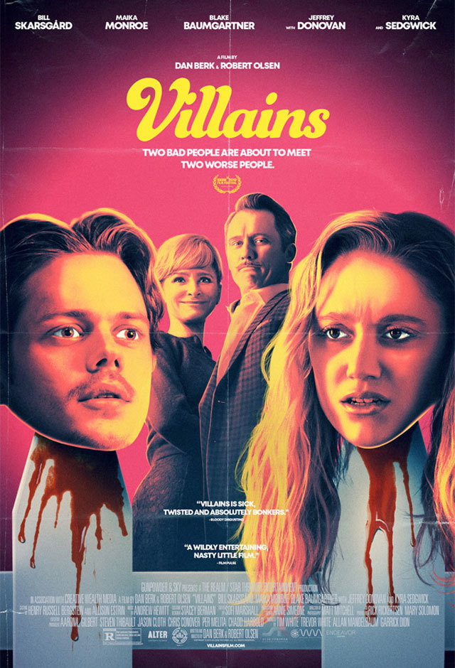 ビル・スカルスゲールド, マイカ・モンロー, ジェフリー・ドノヴァン, キーラ・セジウィック 映画 ヴィランズ Villains (2019)